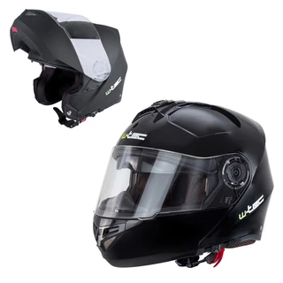 Výklopná moto helma W-TEC Vexamo - černo-zelená - černá