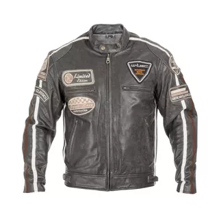 Męska skórzana kurtka motocyklowa W-TEC Buffalo Cracker - 6XL - Brązowo-szary