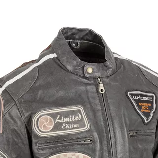 Men's Leather Motorcycle Jacket W-TEC Antique Cracker - S