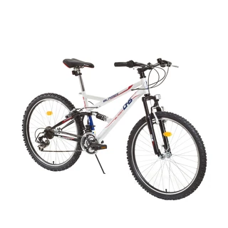 Juniorský celoodpružený bicykel DHS Blazer 2445 24" - model 2015 - čierna - bielo-červená
