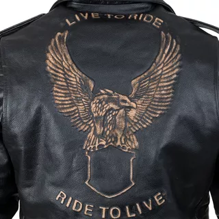 Kožená moto bunda Sodager Live To Ride Jacket - černá, 4XL