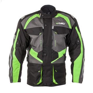 Men’s Moto Jacket W-TEC Burdys GS-1613 - Black-Grey-Green - Black-Grey-Green