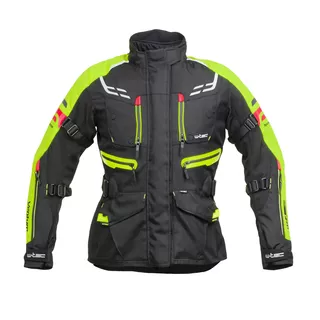 Női motoros kabát W-TEC Ventura Lady - fekete-fluor sárga