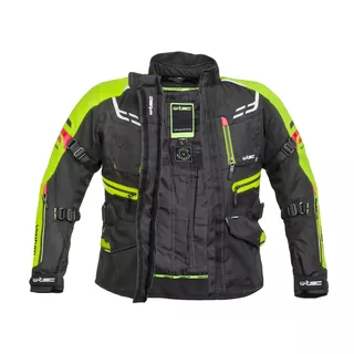 Női motoros kabát W-TEC Ventura Lady - fekete-fluor sárga