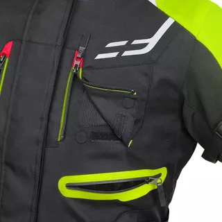 Női motoros kabát W-TEC Ventura Lady - fekete-fluor sárga