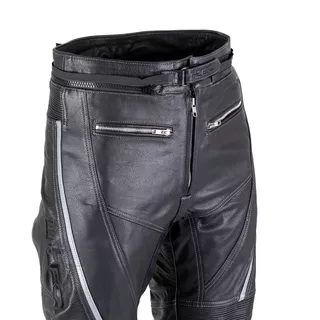 Kožené moto kalhoty W-TEC Vilglen - 2.jakost - černá