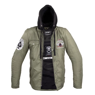 Férfi Aramid-szálas motoros kabát W-TEC Black Heart Hat Skull Jacket - Khaki, S