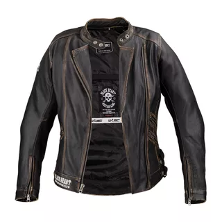 Dámská kožená moto bunda W-TEC Black Heart Lizza - vintage hnědá