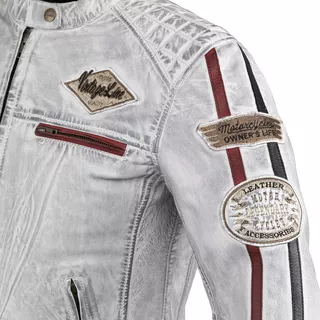 W-TEC Sheawen Lady White Damen Leder Motorradjacke - weiß