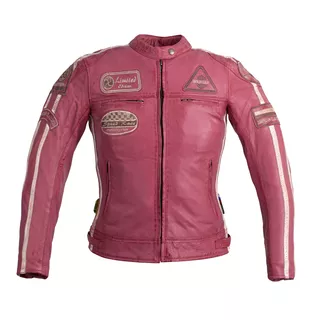 Női motoros bőrkabát W-TEC Sheawen Lady Pink