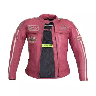 Women’s Leather Motorcycle Jacket W-TEC Sheawen Lady Pink