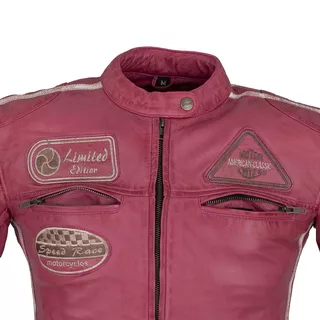 Women’s Leather Motorcycle Jacket W-TEC Sheawen Lady Pink