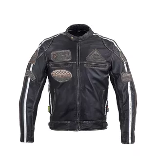 W-TEC Sheawen Vintage Herren Leder Motorradjacke - schwarz