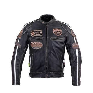 Męska skórzana kurtka motocyklowa W-TEC Sheawen Vintage - Czarny