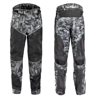 Men’s Summer Motorcycle Pants W-TEC Jori - Black-Grey Digi-Camo