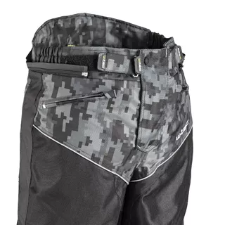 Męskie letnie spodnie motocyklowe W-TEC Jori - Czarno-Szary Digi-Camo