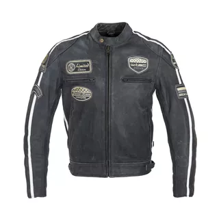 Pánska kožená moto bunda W-TEC Dark Vintage