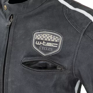 Pánská kožená moto bunda W-TEC Dark Vintage - tmavě šedá