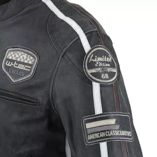 Pánska kožená moto bunda W-TEC Dark Vintage