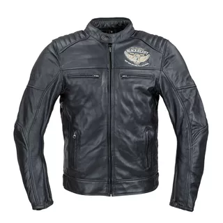 Men’s Leather Motorcycle Jacket W-TEC Black Heart Wings - Black