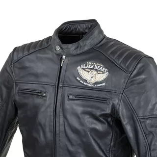 Pánská kožená bunda W-TEC Black Heart Wings Leather Jacket - černá