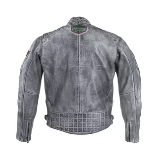 Pánska kožená moto bunda W-TEC Sheawen Waxed Grey - 5XL