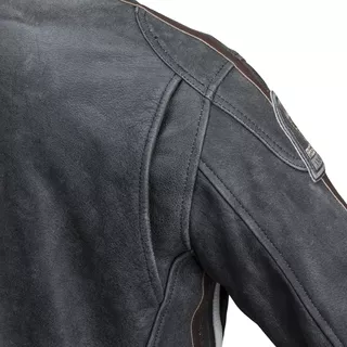 Pánská kožená moto bunda W-TEC Dark Vintage - tmavě šedá