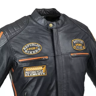 Pánská kožená moto bunda W-TEC Sheawen Classic - černá