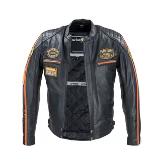 Pánská kožená moto bunda W-TEC Sheawen Classic - černá, 4XL