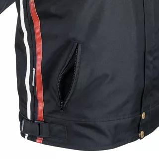 Men’s Textile Jacket W-TEC Jawo - Black with Red and Beige Stripe