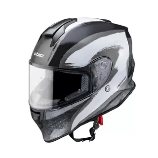 Motorcycle Helmet W-TEC Integra Graphic - Black-Green