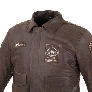 Pánská kožená bunda W-TEC Black Heart Bomber - vintage hnědá, XL