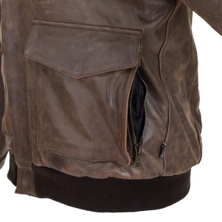 Pánská kožená bunda W-TEC Black Heart Bomber - vintage hnědá, S