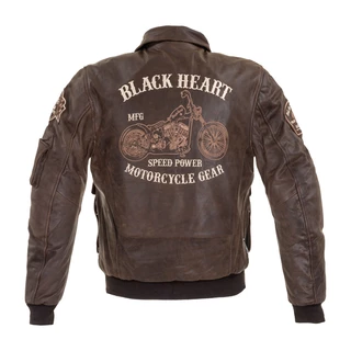 Pánská kožená bunda W-TEC Black Heart Bomber - vintage hnědá, 6XL