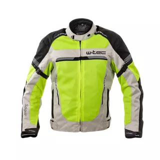 Męska kurtka motocyklowa letnia W-TEC Saigair - Fluo Yellow-Gray