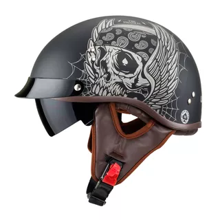 Motoros bukósisak W-TEC Black Heart Longroad - Wings Skull, XL(61-62)