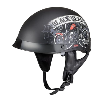 Moto čelada W-TEC Black Heart Rednut - Skulls/Matt Black - Motorcycle/Matt Black