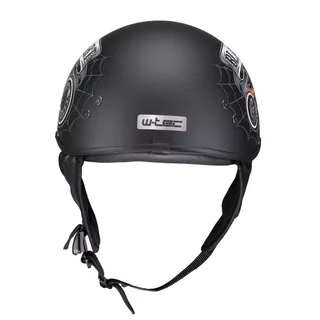 Motorcycle Helmet W-TEC Black Heart Rednut - Skulls/Matt Black