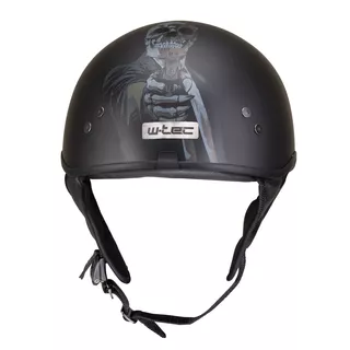 Motorcycle Helmet W-TEC Black Heart Rednut - Skulls/Matt Black