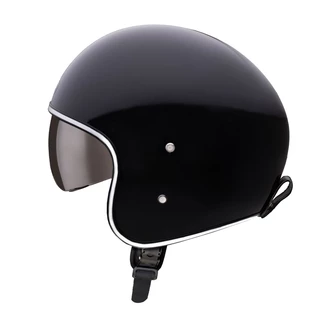 Moto čelada W-TEC Angeric Gloss Black z očali Steamrust