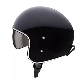 W-TEC Angeric Gloss Black Motorradhelm mit Steamrust-Brille