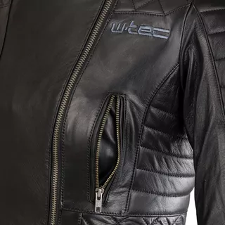 Women’s Leather Motorcycle Jacket W-TEC Corallia - Black