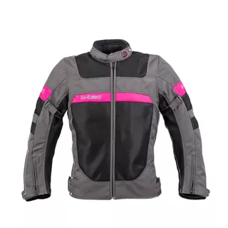 Dámska letná moto bunda W-TEC Monaca - Black Mesh-Pink