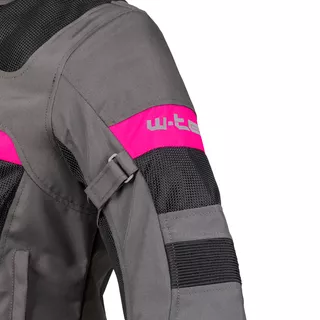Damska letnia kurtka motocyklowa W-TEC Monaca - Black Mesh-Pink