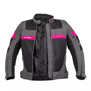 Damska letnia kurtka motocyklowa W-TEC Monaca - Black Mesh-Pink