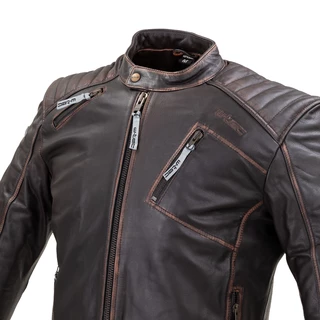 Leather Motorcycle Jacket W-TEC Embracer - Vintage Dark Brown, 5XL