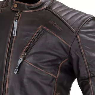 Leather Motorcycle Jacket W-TEC Embracer - Vintage Dark Brown, 3XL