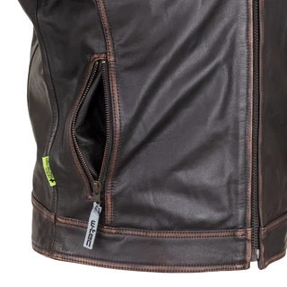 Leather Motorcycle Jacket W-TEC Embracer - Vintage Dark Brown, 4XL