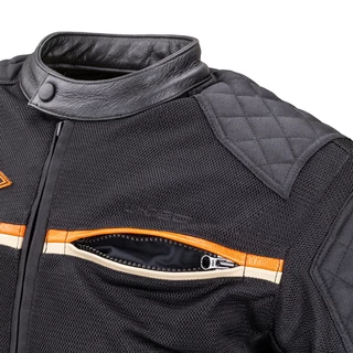 Summer Motorcycle Jacket W-TEC 2Stripe - Black-Beige-Orange