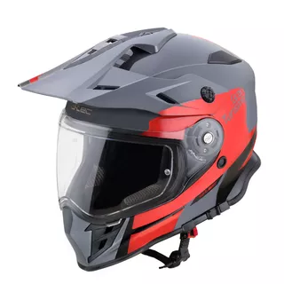 Kask motocross motocyklowy z blendą W-TEC V331 PR Graphic - Czerwono-Szary